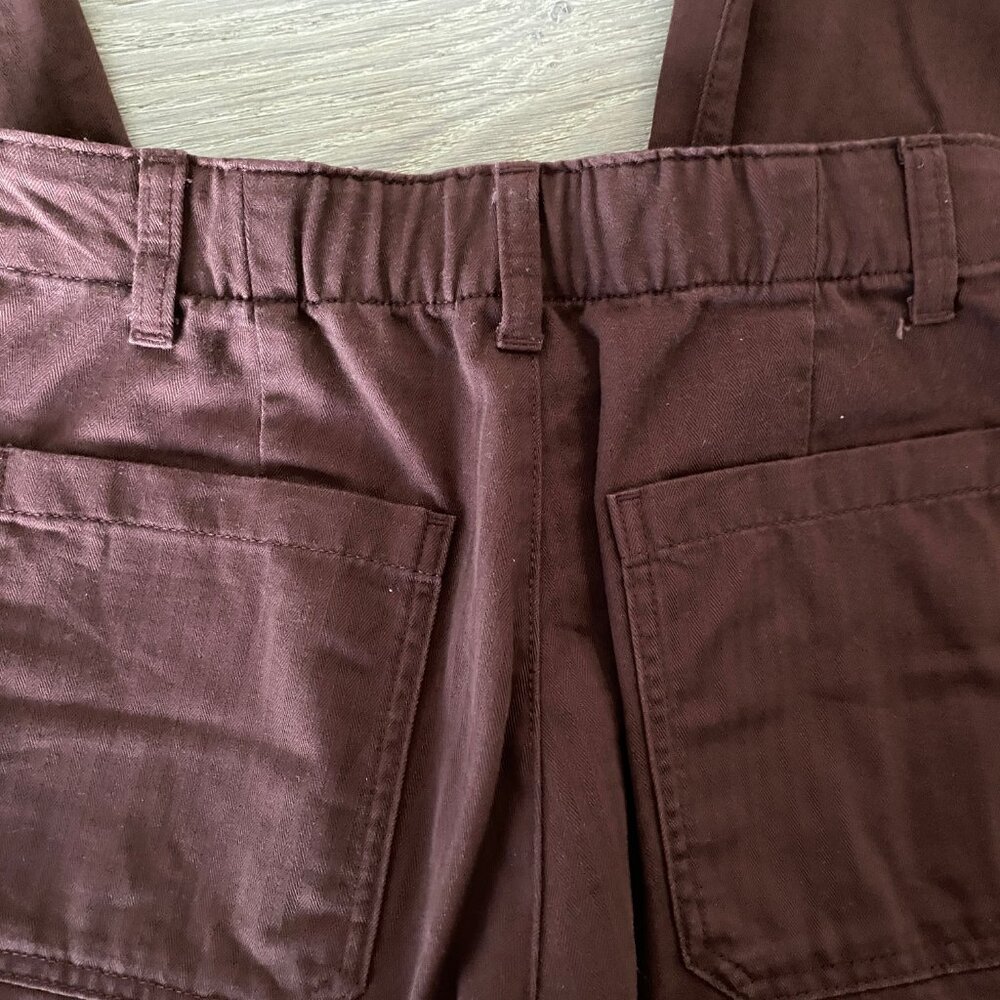 MUJI Women's Herringbone Trousers Burgundy Size S - Picture 9 of 9